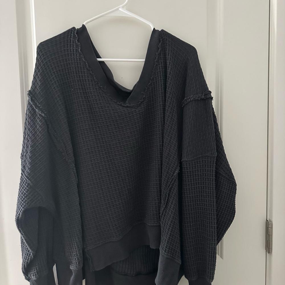 American Eagle Outfitters Dark Grey V-Neck Sweater